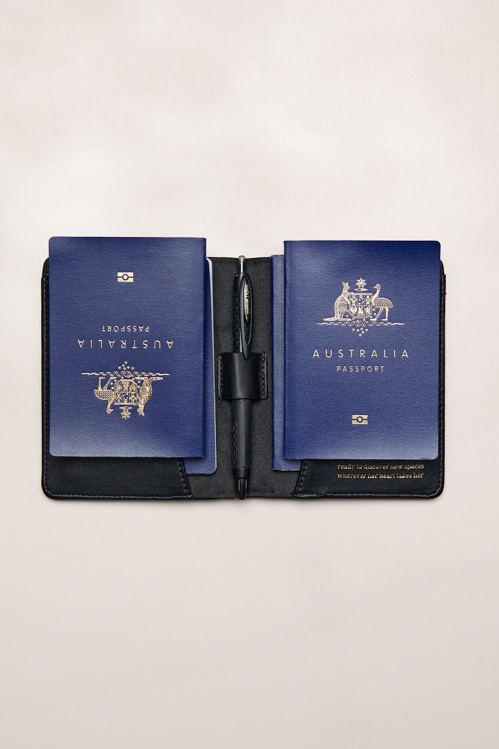 Black Heiych passport wallet with card slots