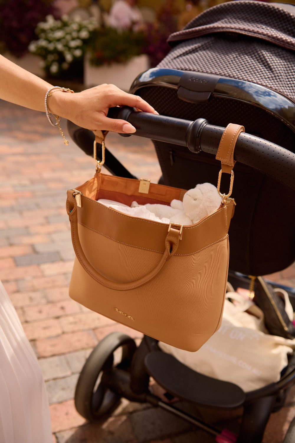 Tan pram caddy