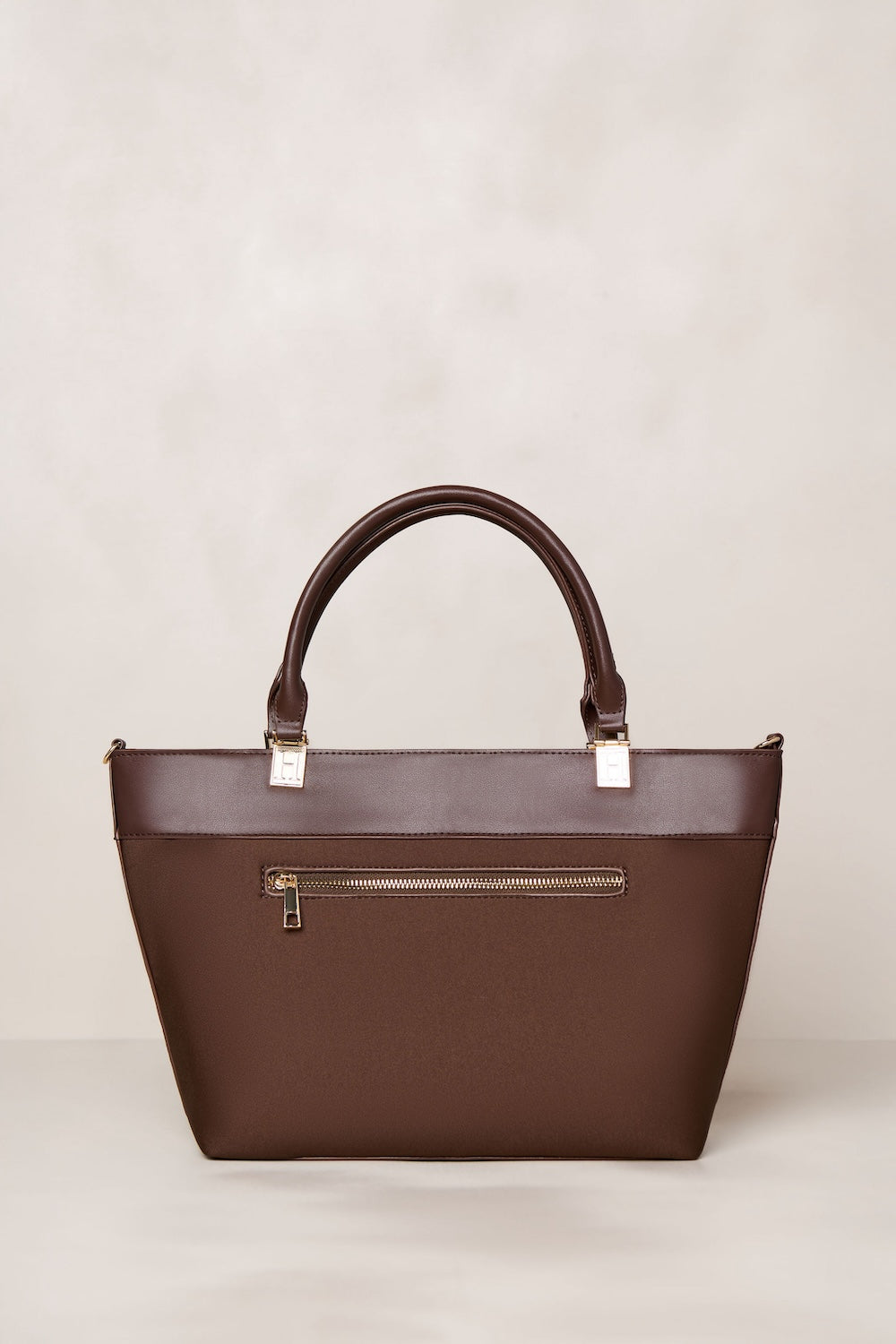Chocolate brown convertible tote bag