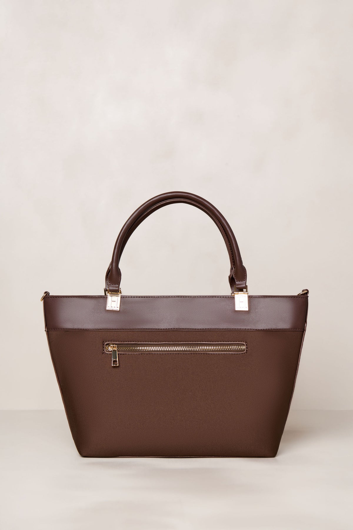 Chocolate brown convertible tote bag